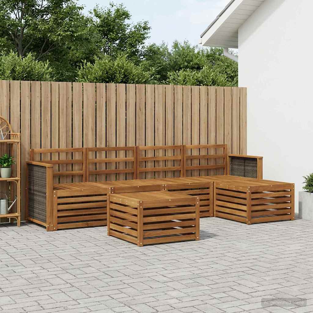 Outdoor-Sofagarnitur 6 stk. Natur
