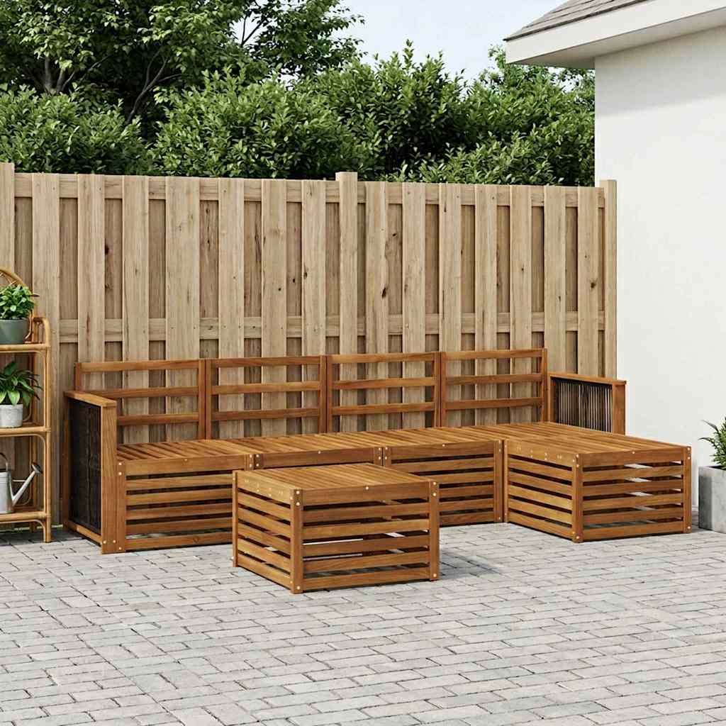 Outdoor-Sofagarnitur 6 stk. Natur