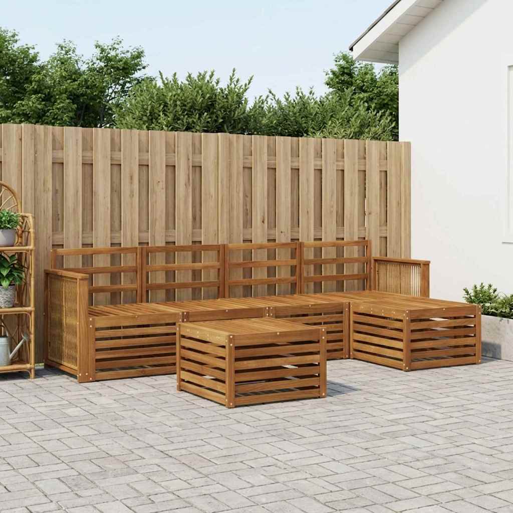 Outdoor-Sofagarnitur 6 stk. Natur