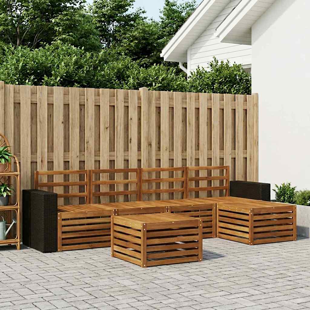 Outdoor-Sofagarnitur 6 stk. Natur