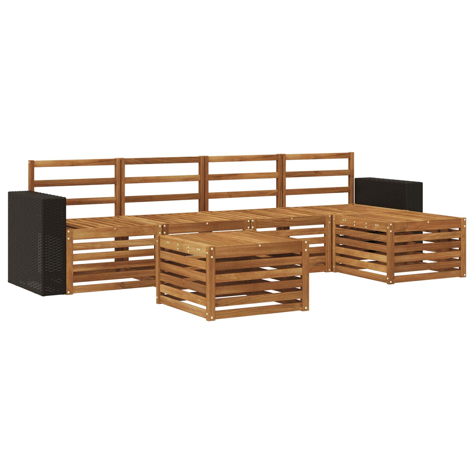 Outdoor-Sofagarnitur 6 stk. Natur