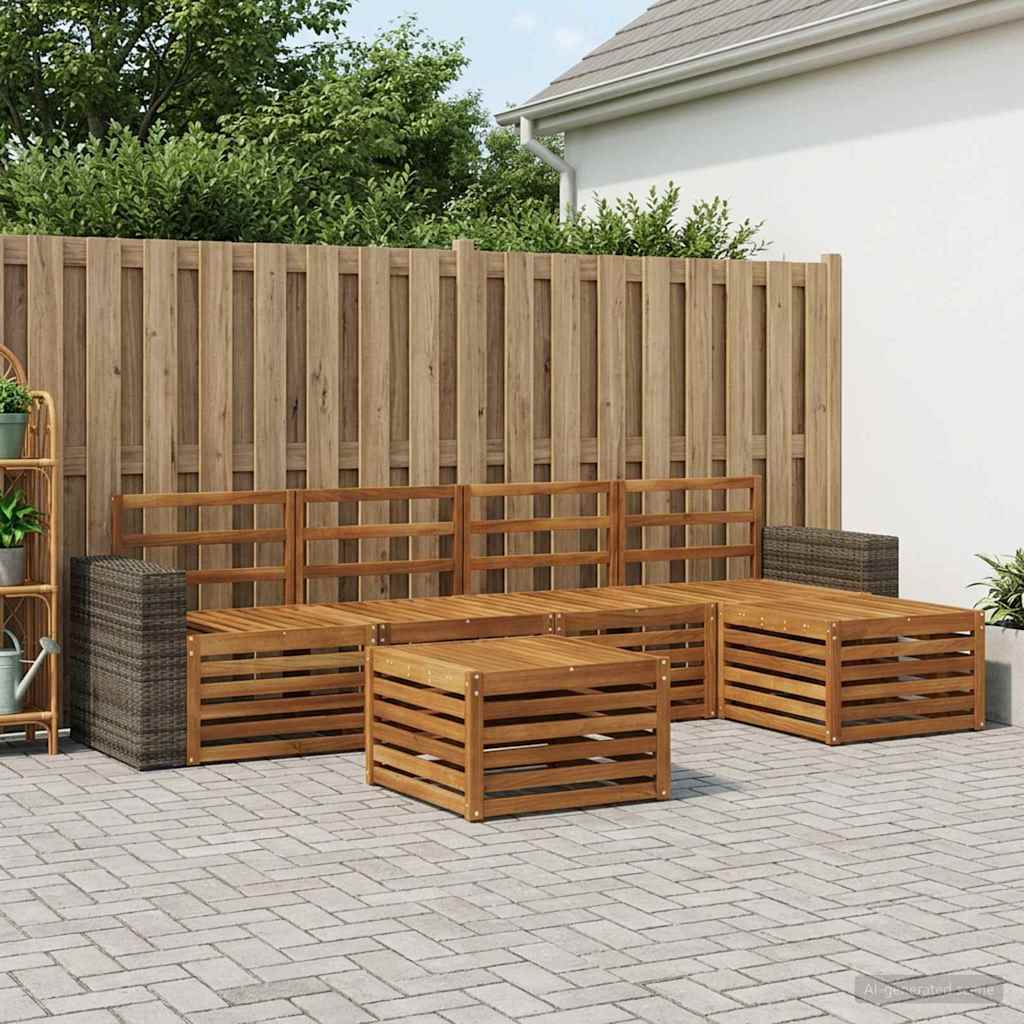 Outdoor-Sofagarnitur 6 stk. Natur