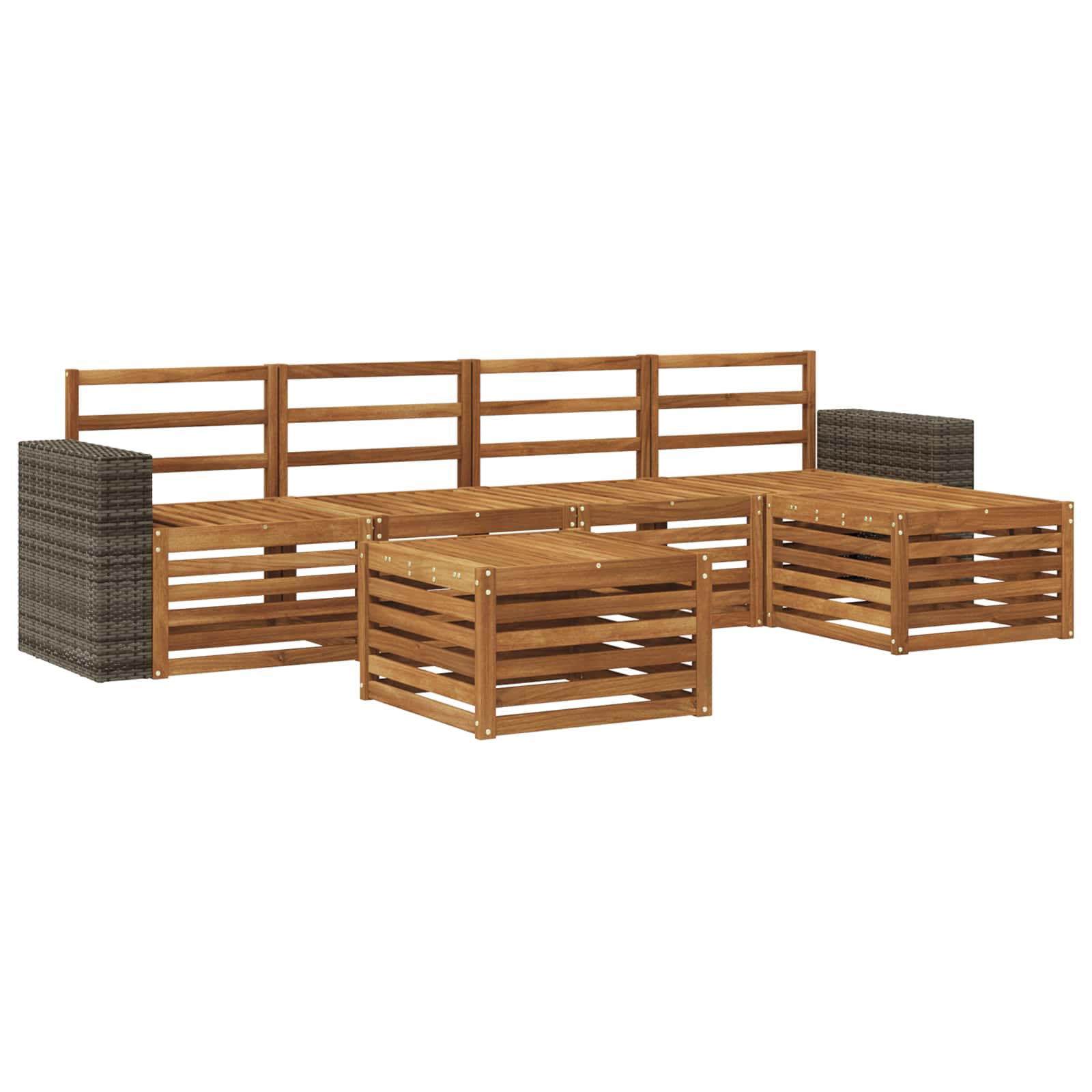 Outdoor-Sofagarnitur 6 stk. Natur