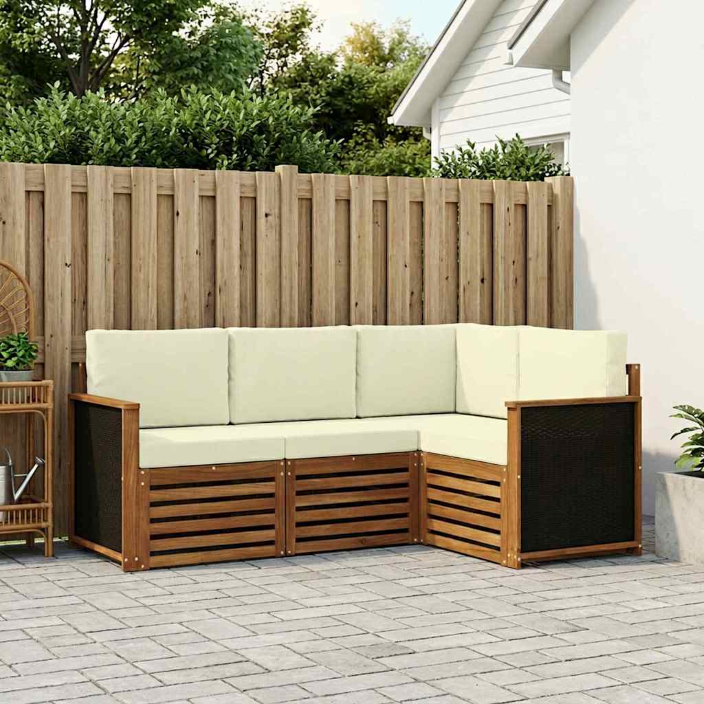 Sofagarnituren mit Kissen 4 pcs Massivholz Akazie
