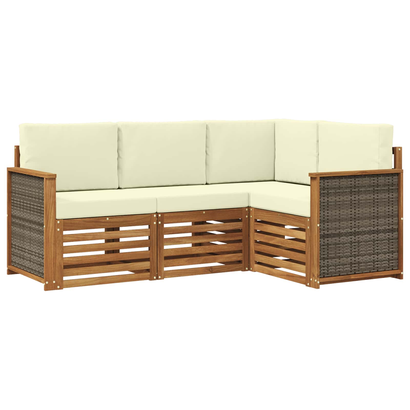 Sofagarnituren mit Kissen 4 pcs Massivholz Akazie