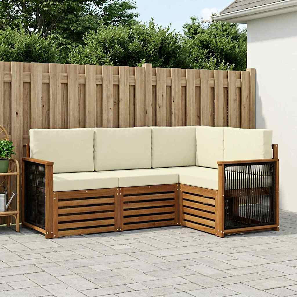 Sofagarnituren mit Kissen 4 pcs Massivholz Akazie