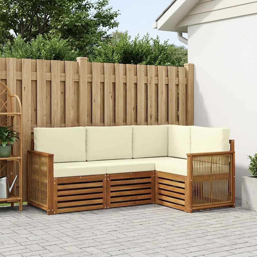 Sofagarnituren mit Kissen 4 pcs Massivholz Akazie