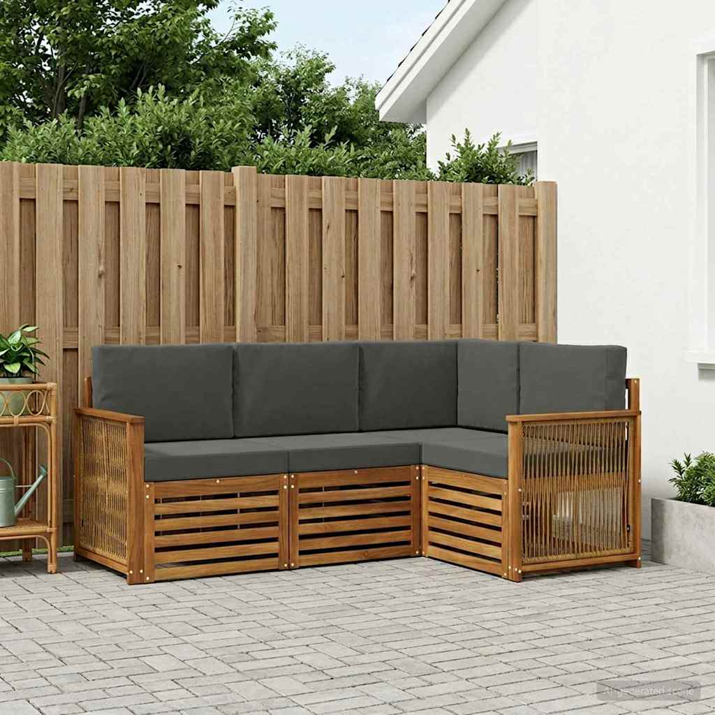 Sofagarnituren mit Kissen 4 pcs Massivholz Akazie