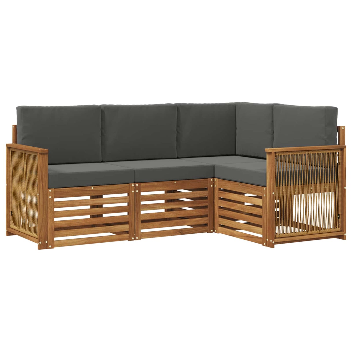 Sofagarnituren mit Kissen 4 pcs Massivholz Akazie