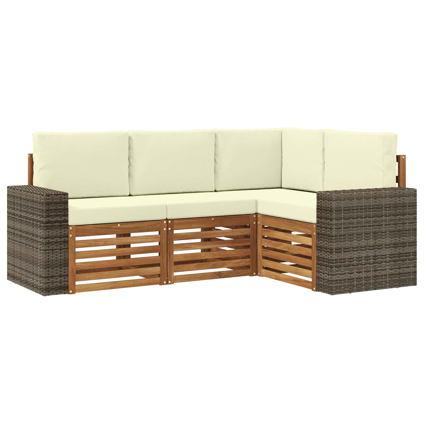 Sofagarnituren mit Kissen 4 pcs Massivholz Akazie