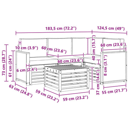 Outdoor-Sofagarnitur 5 stk. Natur und Beige Polyester