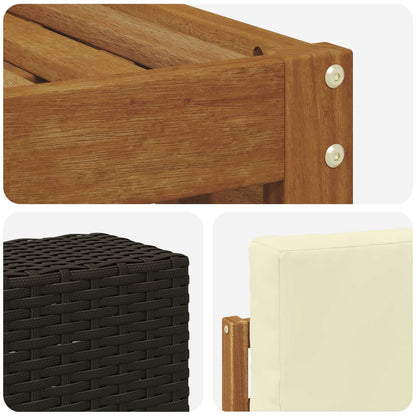 Outdoor-Sofagarnitur 5 stk. Natur und Creme Polyester
