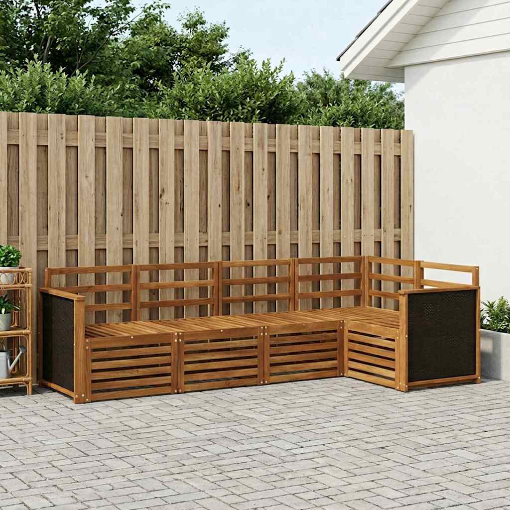 Outdoor-Sofagarnitur 4 stk. Natur Massivholz Akazie