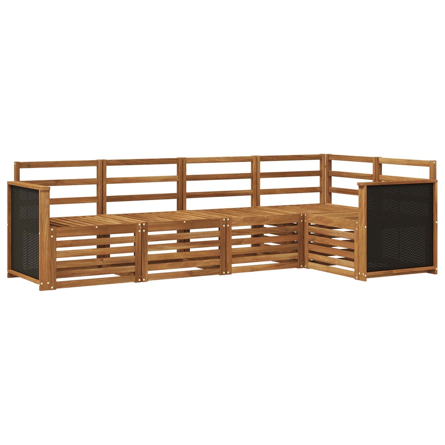 Outdoor-Sofagarnitur 4 stk. Natur Massivholz Akazie