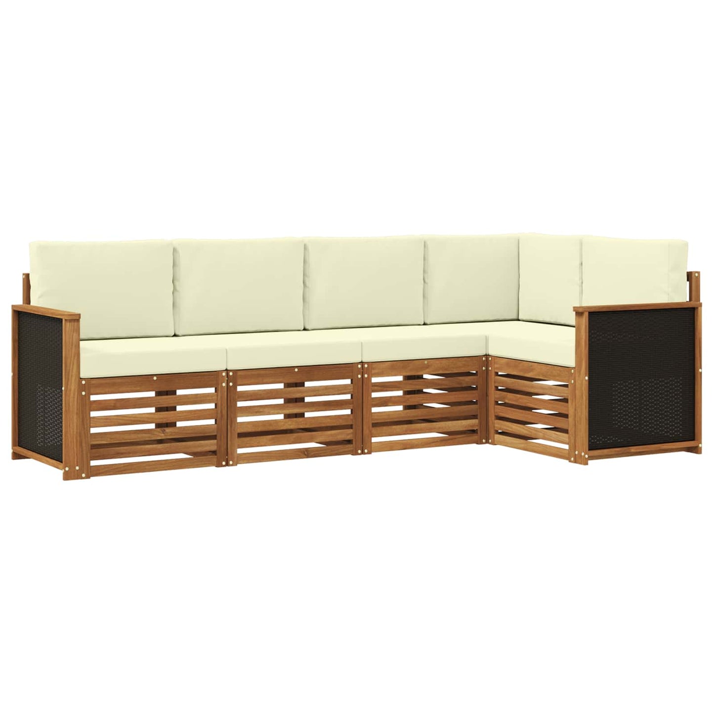 Ecksofa Set mit Kissen 4 pcs Natur und Creme