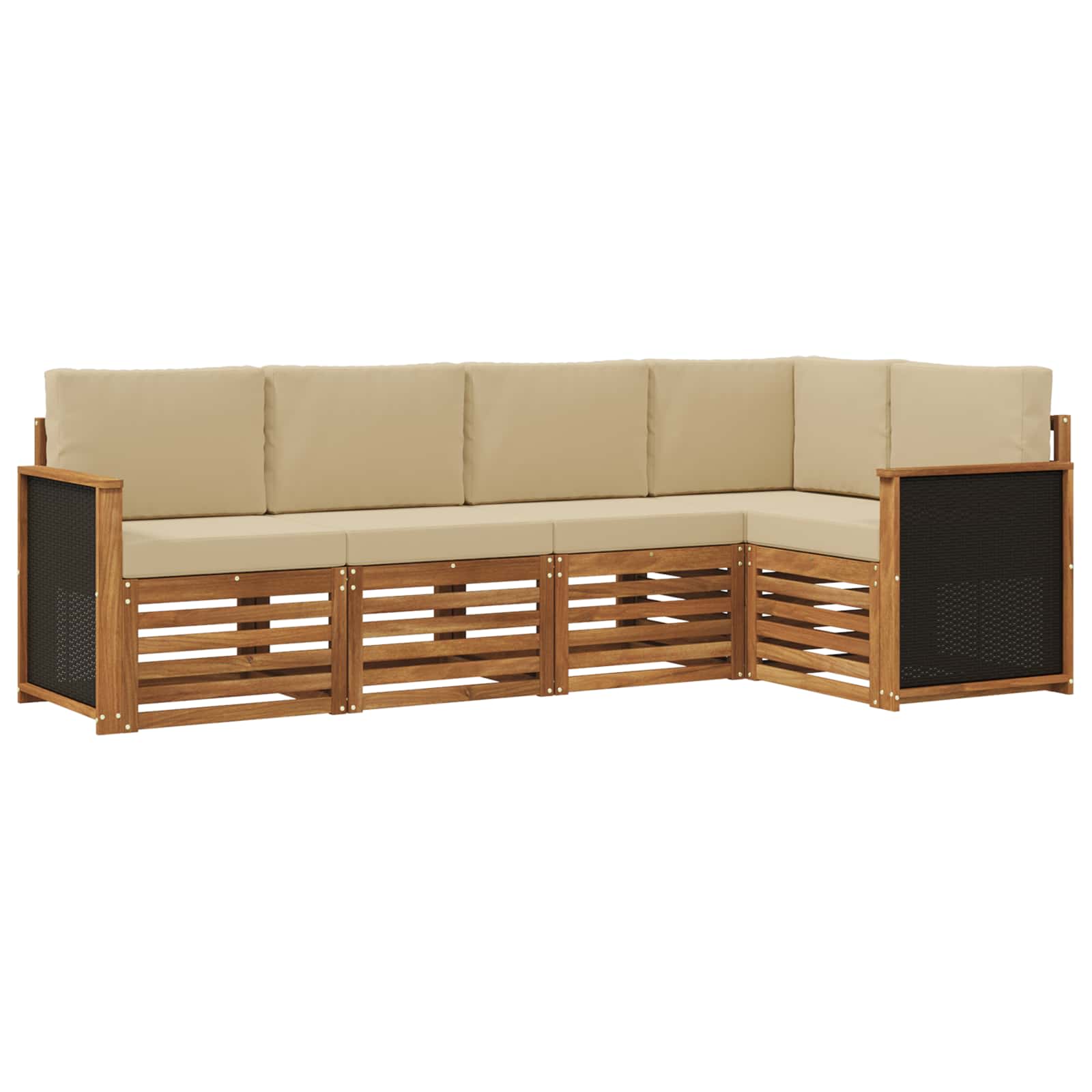 Outdoor-Sofagarnitur 4 stk. Natur