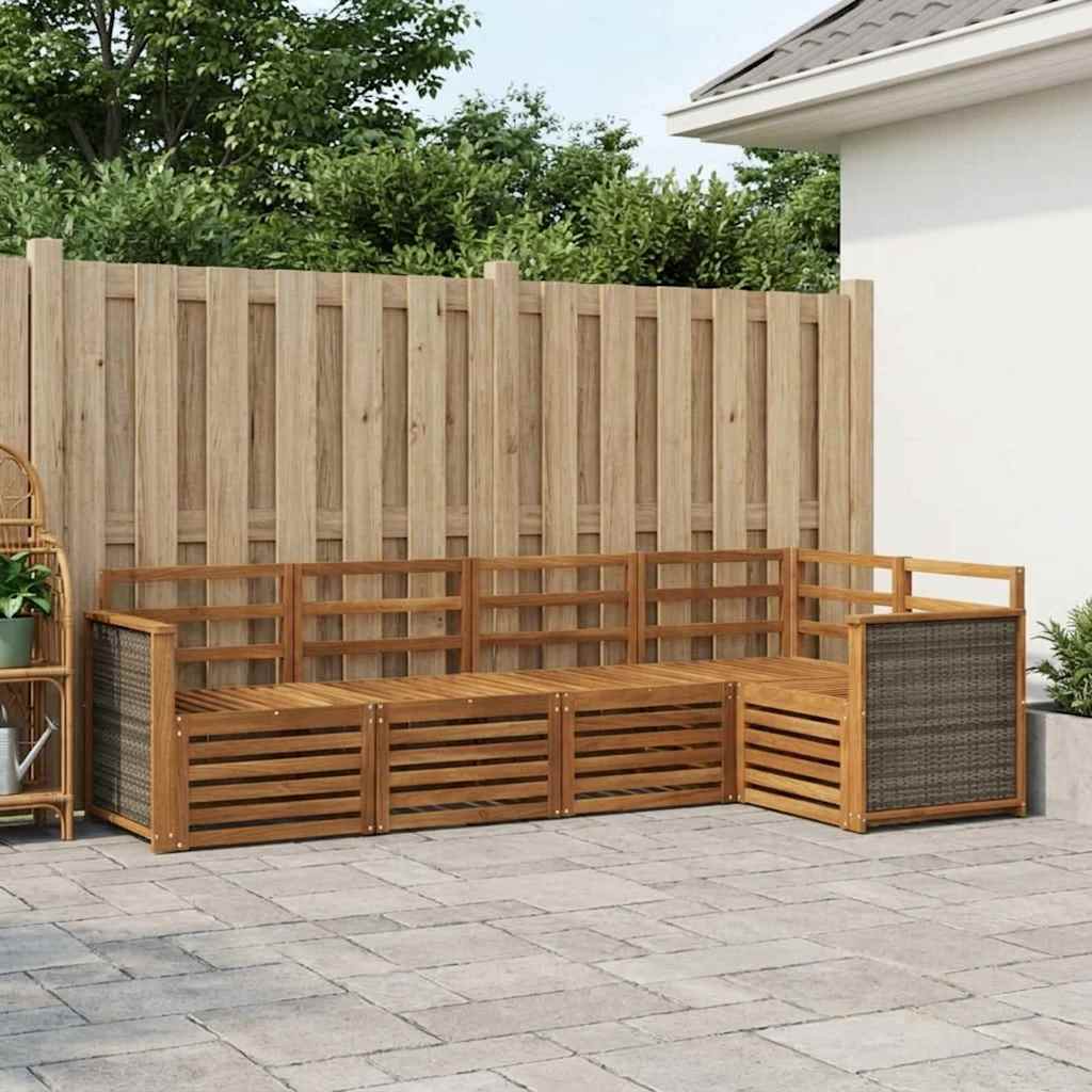 Outdoor-Sofagarnitur 4 stk. Natur Massivholz Akazie