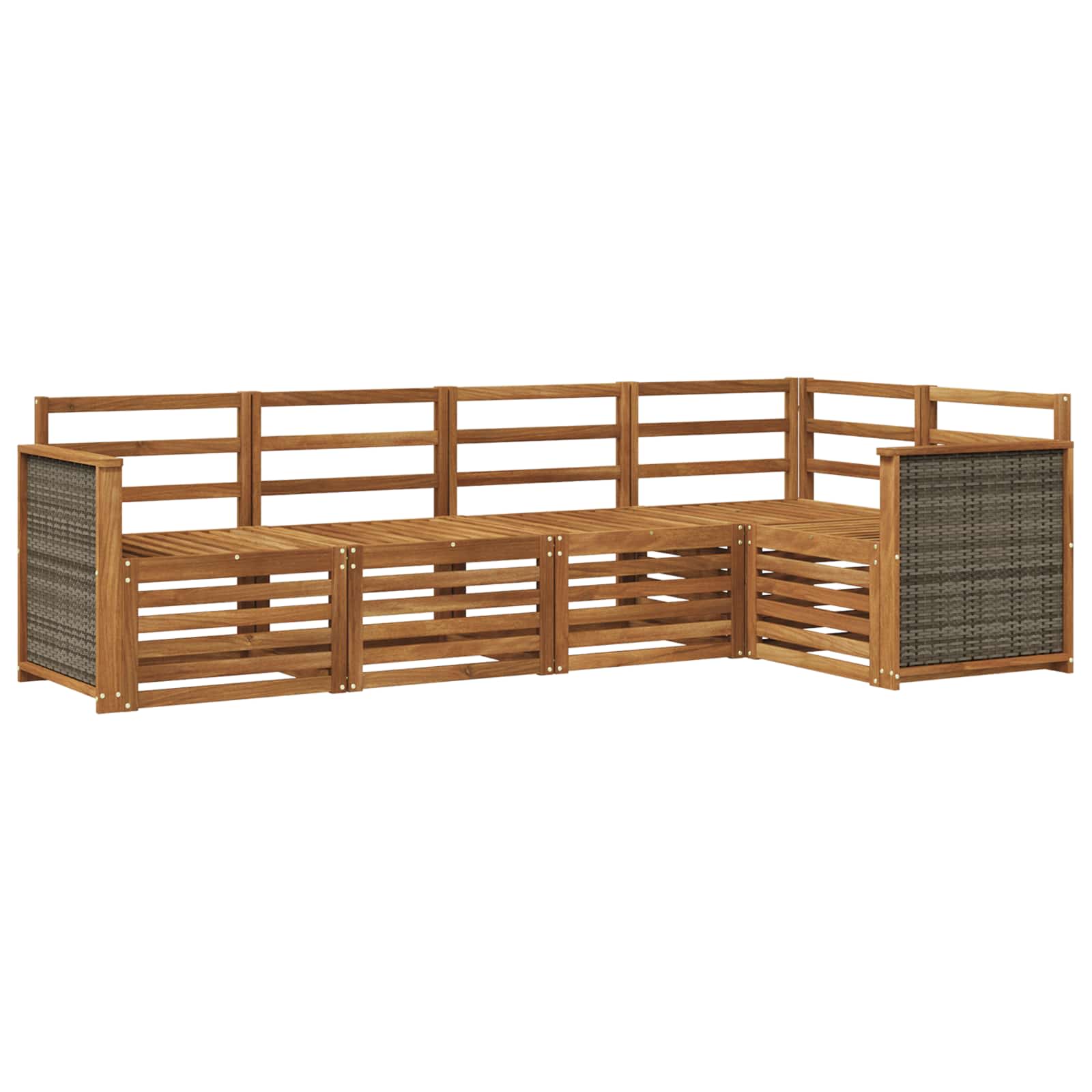 Outdoor-Sofagarnitur 4 stk. Natur Massivholz Akazie