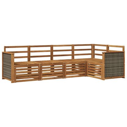 Outdoor-Sofagarnitur 4 stk. Natur Massivholz Akazie