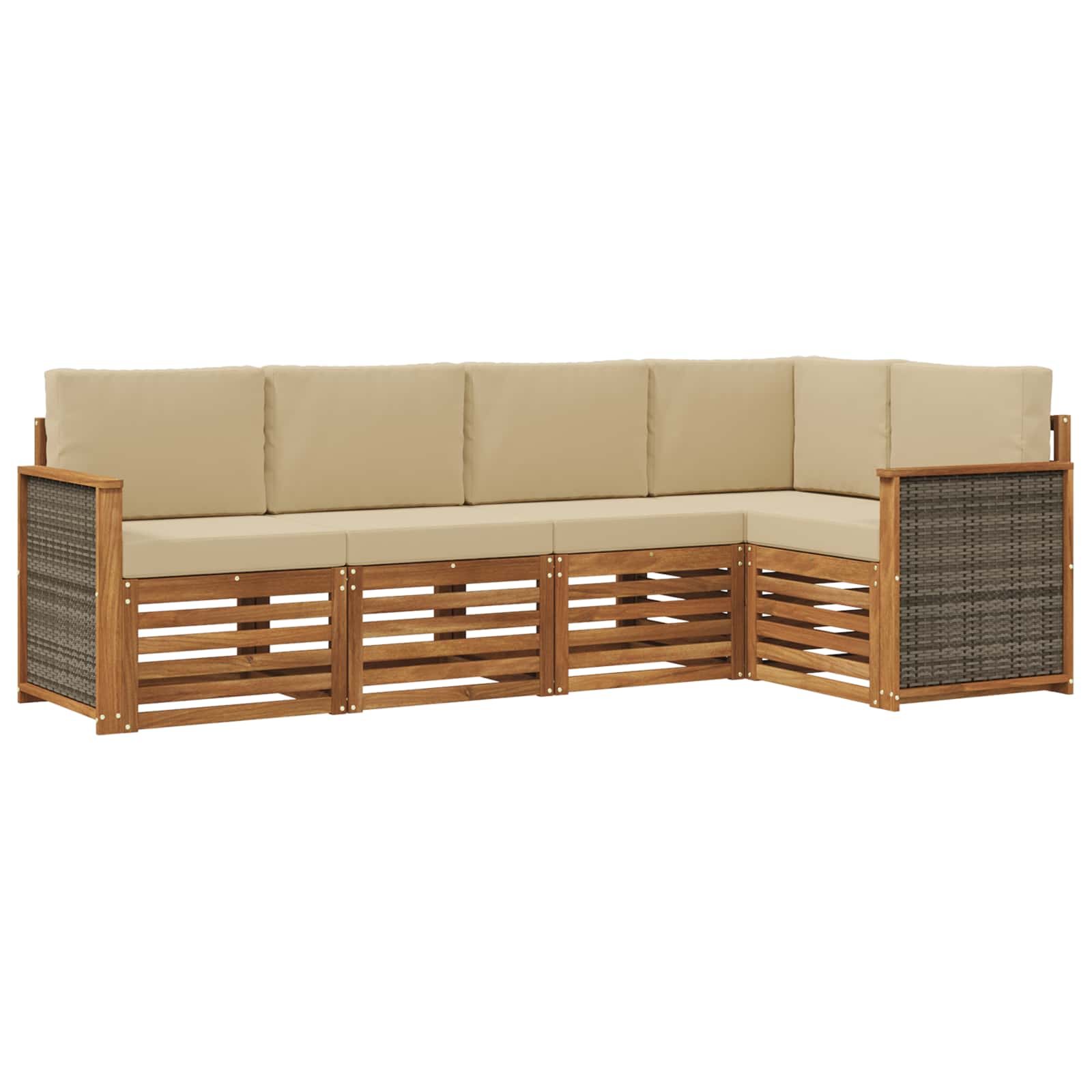 Outdoor-Sofagarnitur 4 stk. Natur