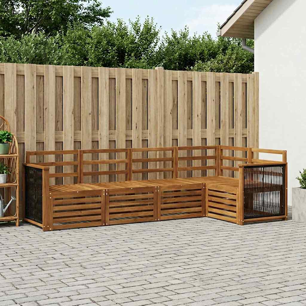 Ecksofa Set 4 pcs Natur Massivholz Akazie