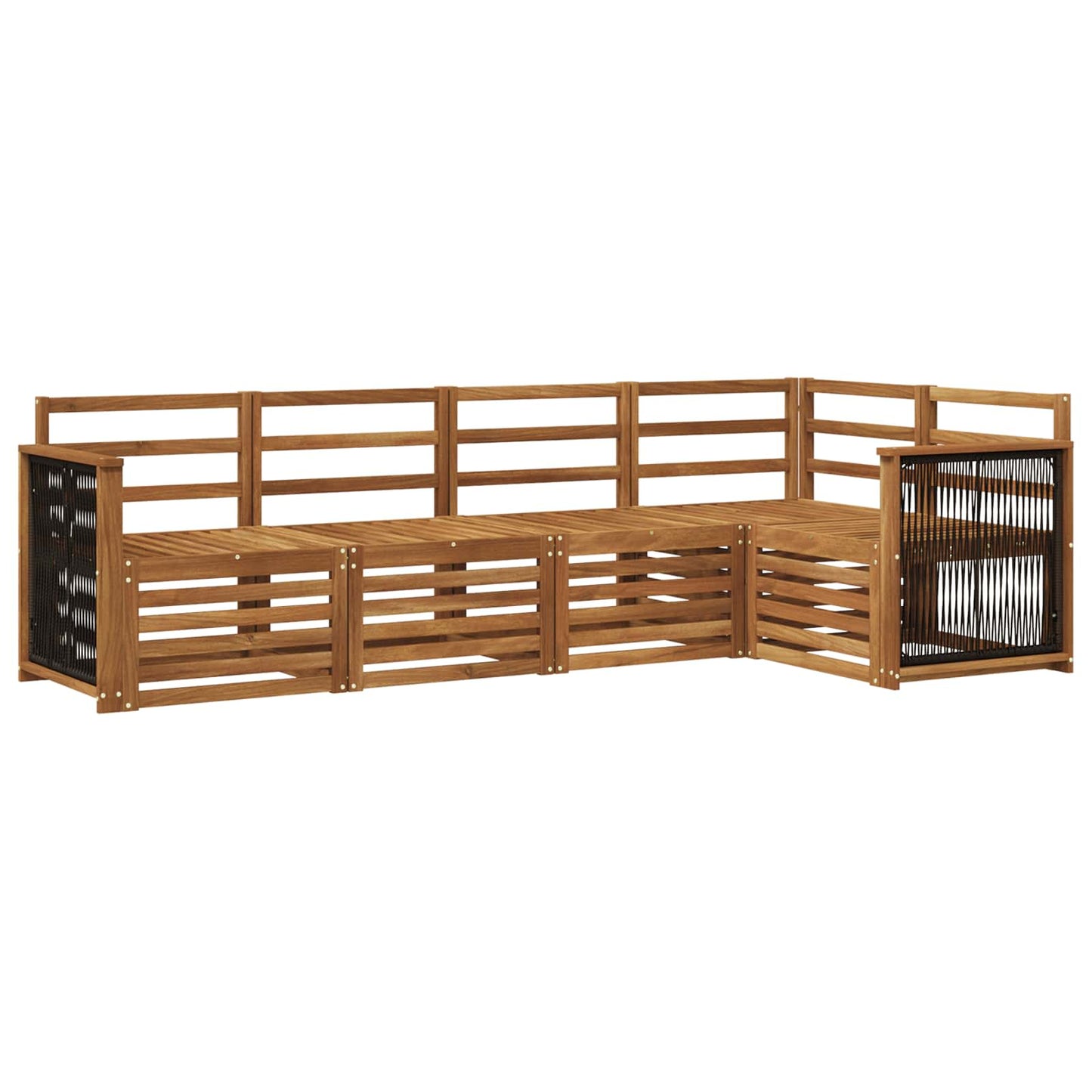 Outdoor-Sofagarnitur 4 stk. Natur Massivholz Akazie