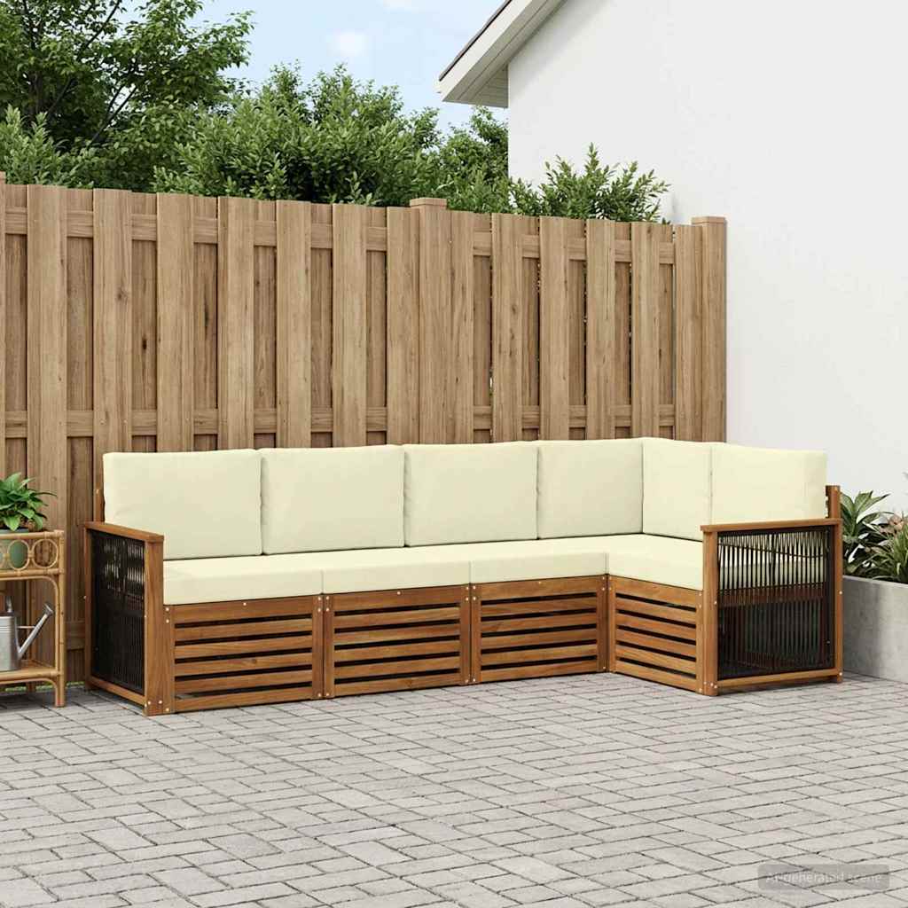 Ecksofa Set mit Kissen 4 pcs Natur und Creme