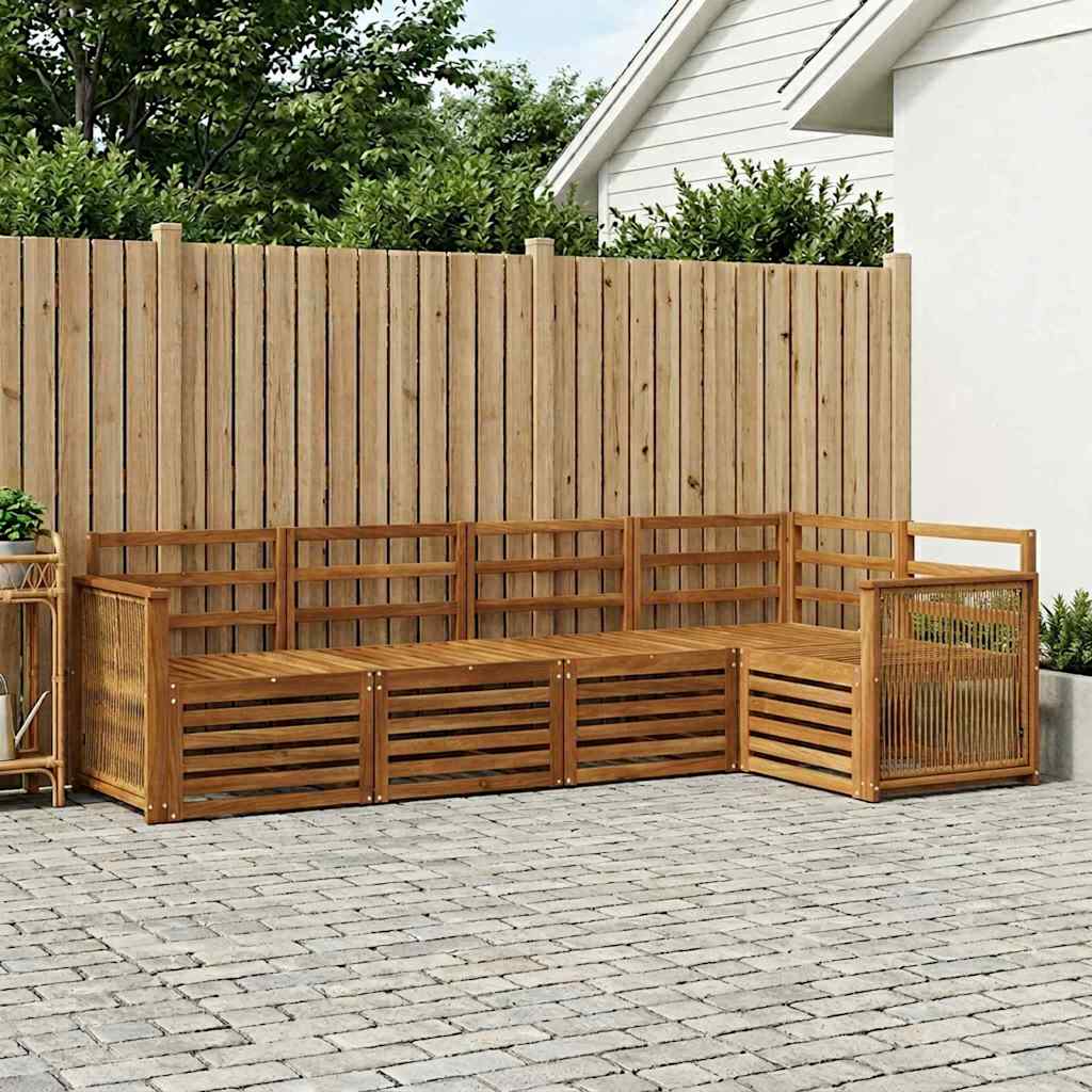 Outdoor-Sofagarnitur 4 stk. Natur Massivholz Akazie