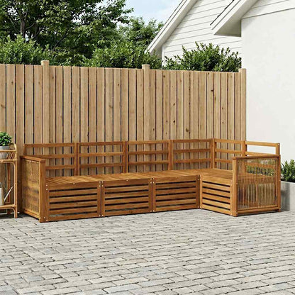 Outdoor-Sofagarnitur 4 stk. Natur Massivholz Akazie
