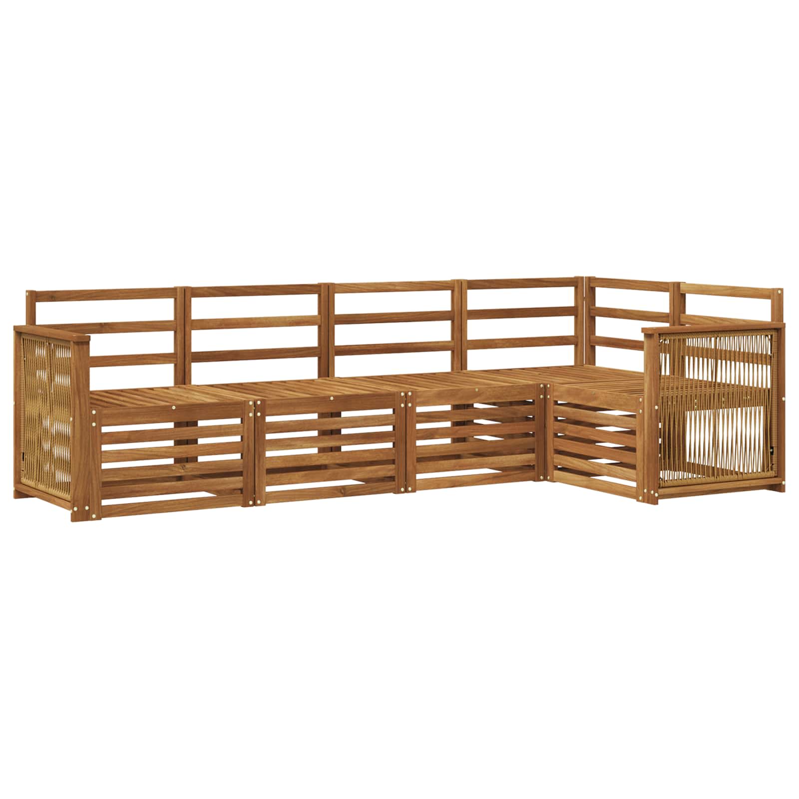 Outdoor-Sofagarnitur 4 stk. Natur Massivholz Akazie