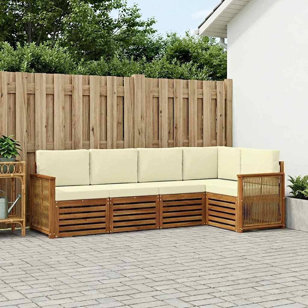 Ecksofa Set mit Kissen 4 pcs Natur und Creme