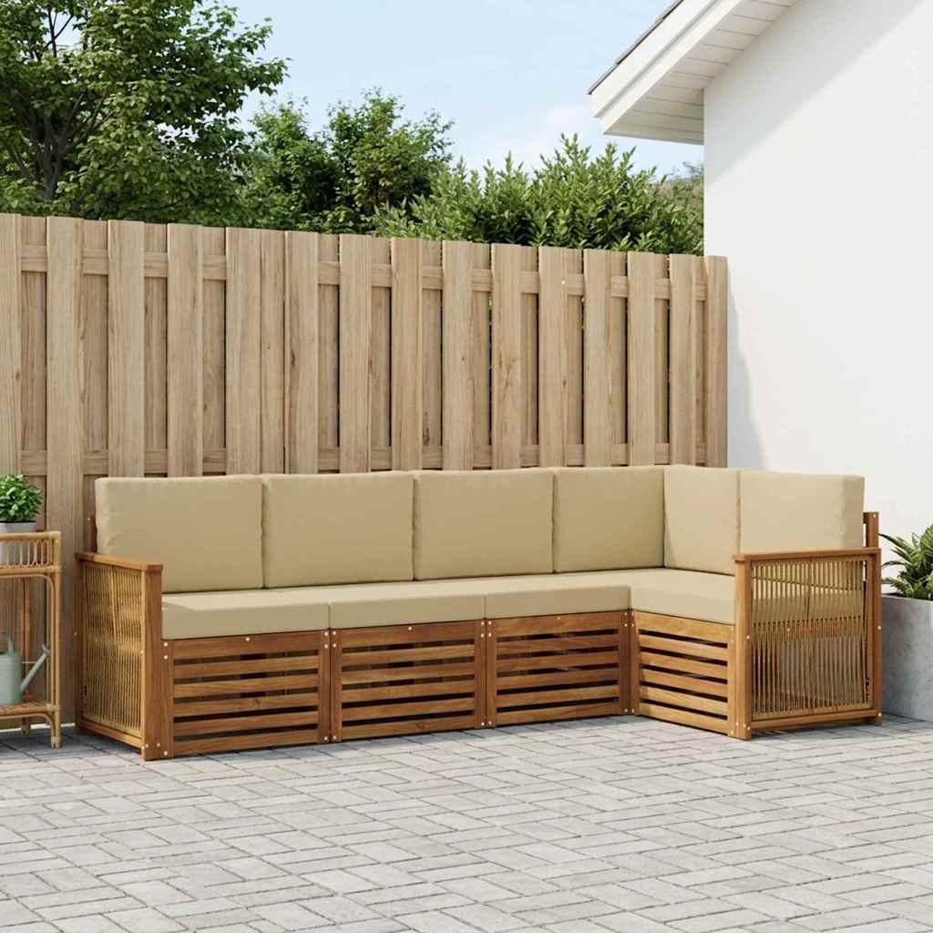 Outdoor-Sofagarnitur 4 stk. Natur
