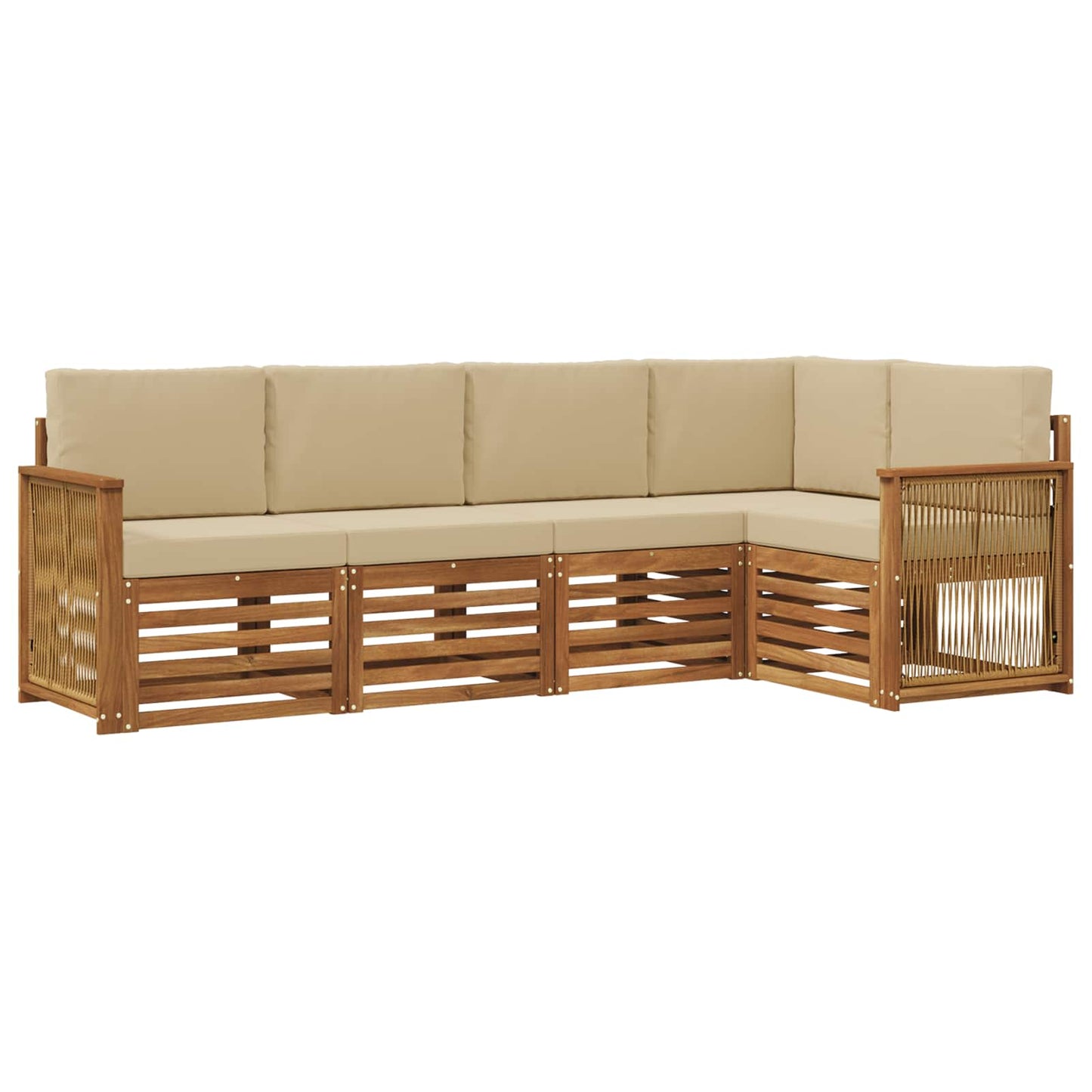 Outdoor-Sofagarnitur 4 stk. Natur