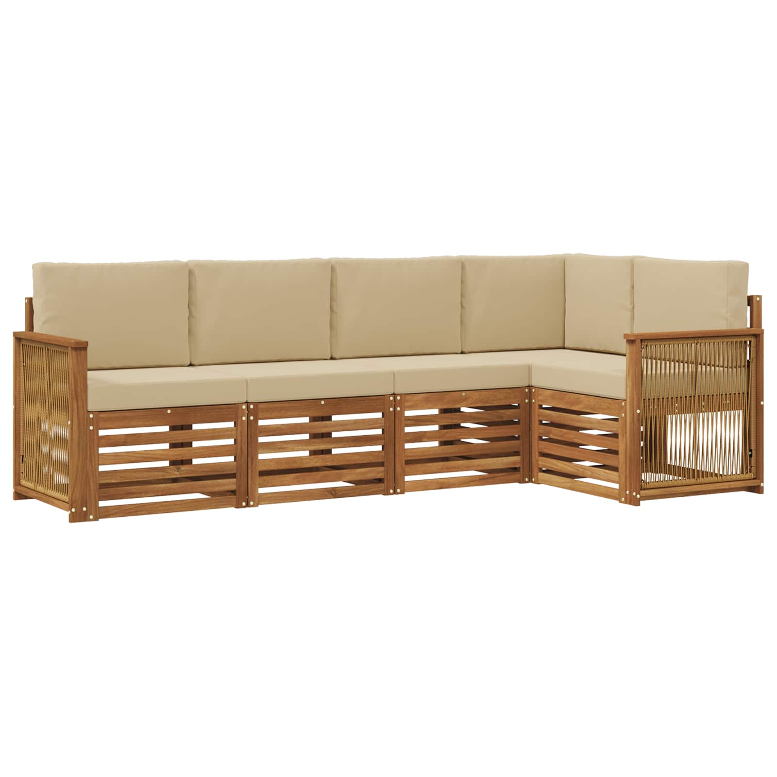Outdoor-Sofagarnitur 4 stk. Natur