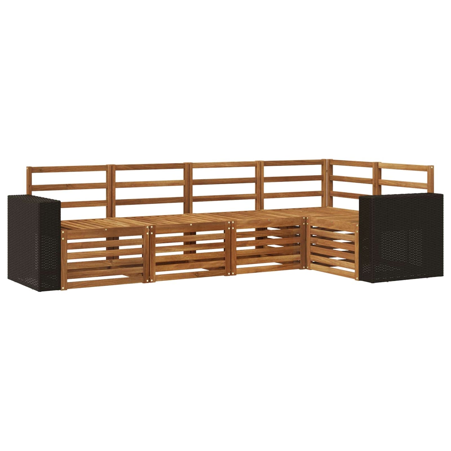 Outdoor-Sofagarnitur 5 stk. Natur Polyester