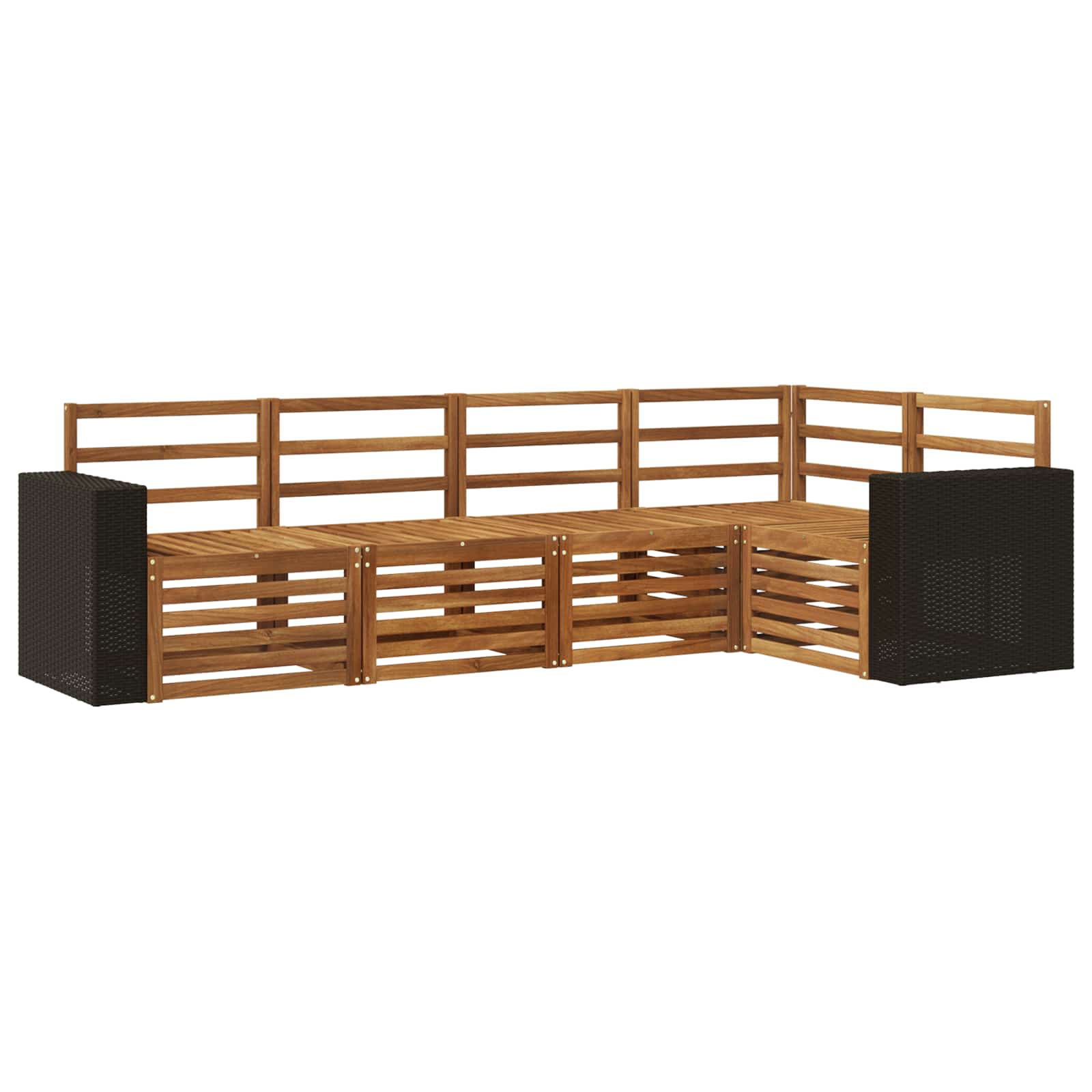 Outdoor-Sofagarnitur 5 stk. Natur Polyester