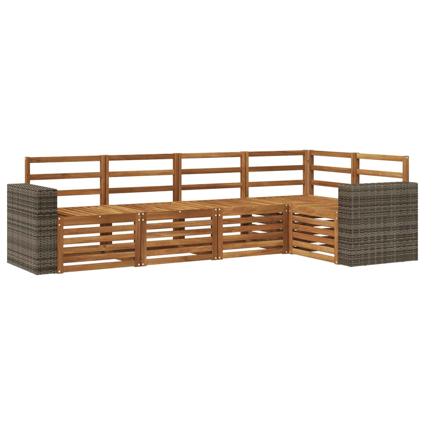 Outdoor-Sofagarnitur 5 stk. Natur Polyester