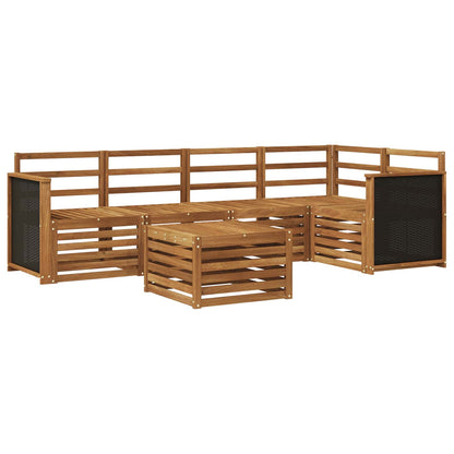 Outdoor-Sofagarnitur 6 stk. Natur Massivholz Akazie