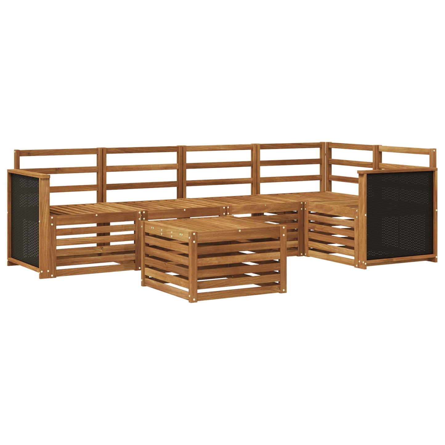 Outdoor-Sofagarnitur 5 stk. Natur Massivholz Akazie