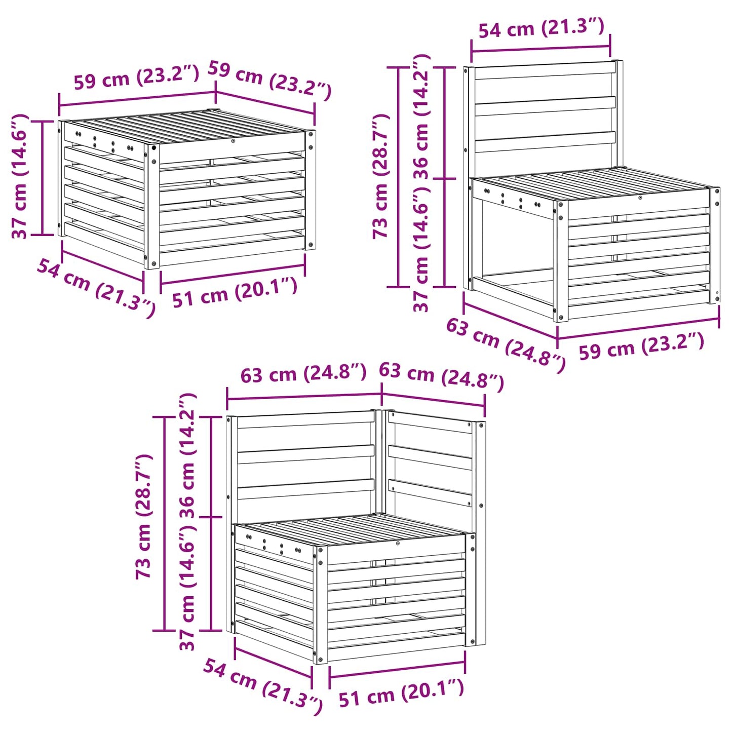 Outdoor-Sofagarnitur 5 stk. Natur Massivholz Akazie