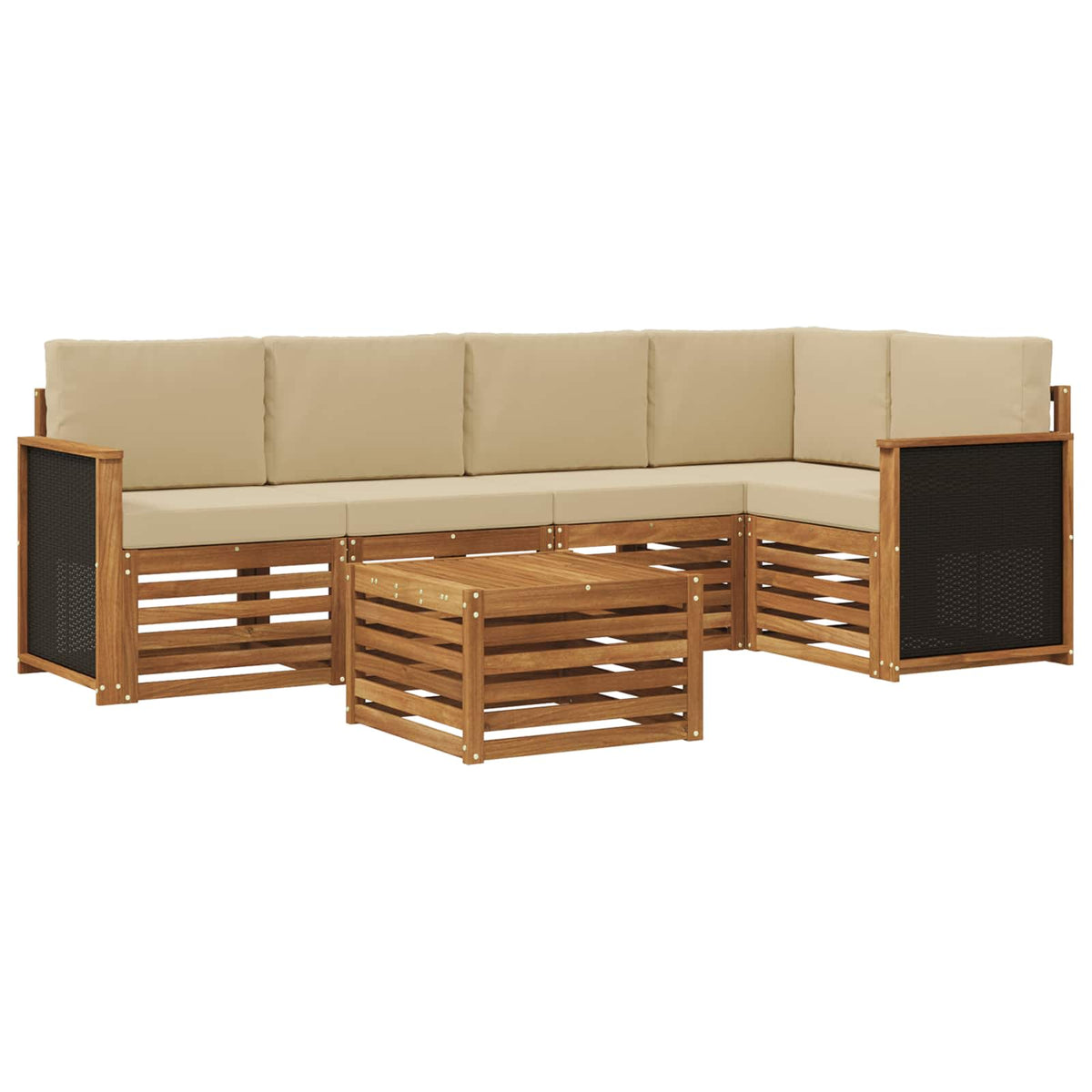 Outdoor-Sofagarnitur 6 stk. Natur