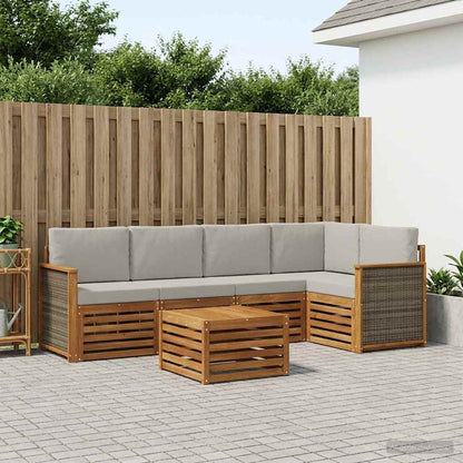 Outdoor-Sofagarnitur 6 stk. Natur und Hellgrau