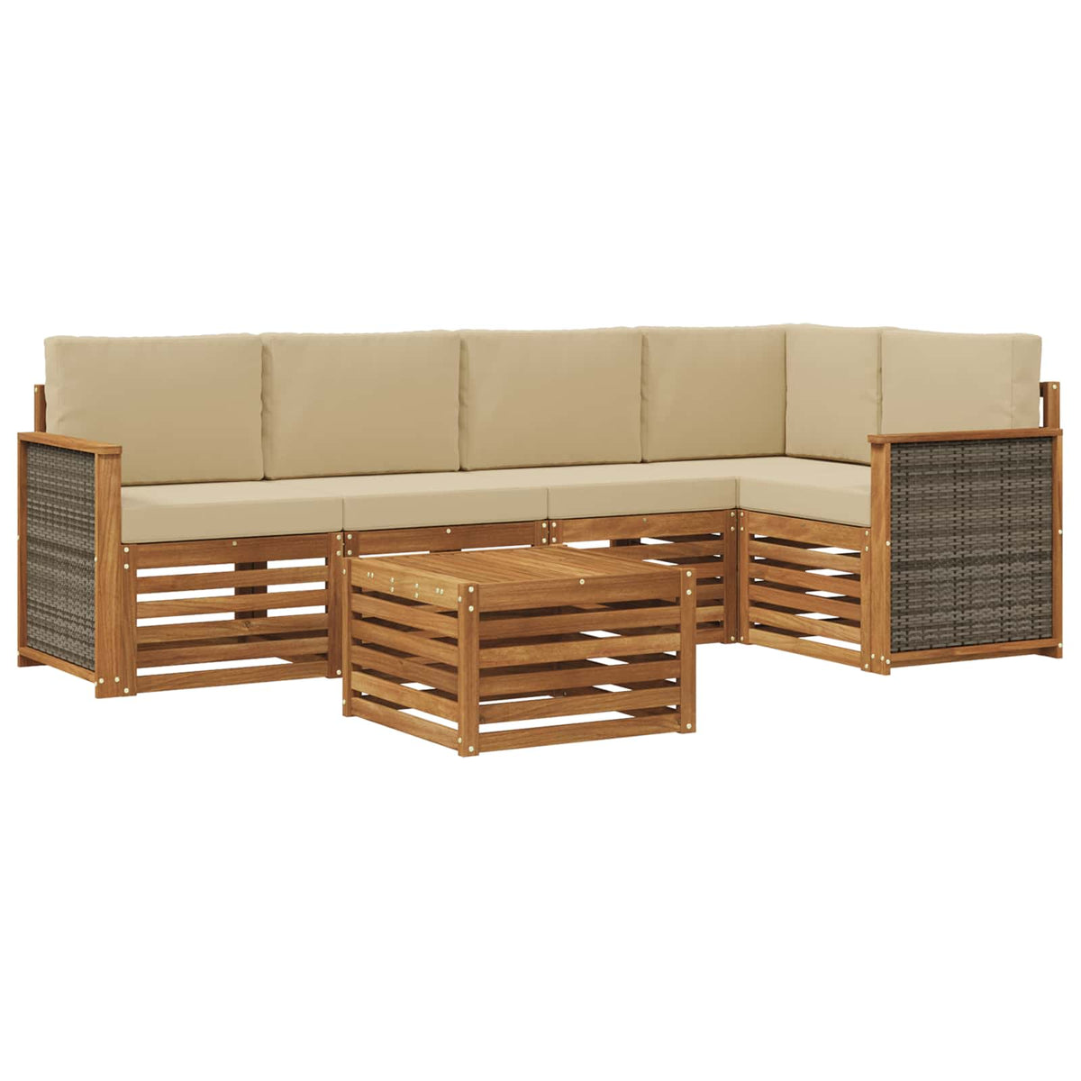 Outdoor-Sofagarnitur 6 stk. Natur