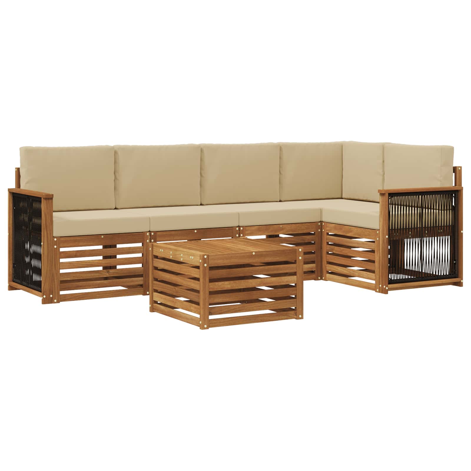 Outdoor-Sofagarnitur 5 stk. Natur