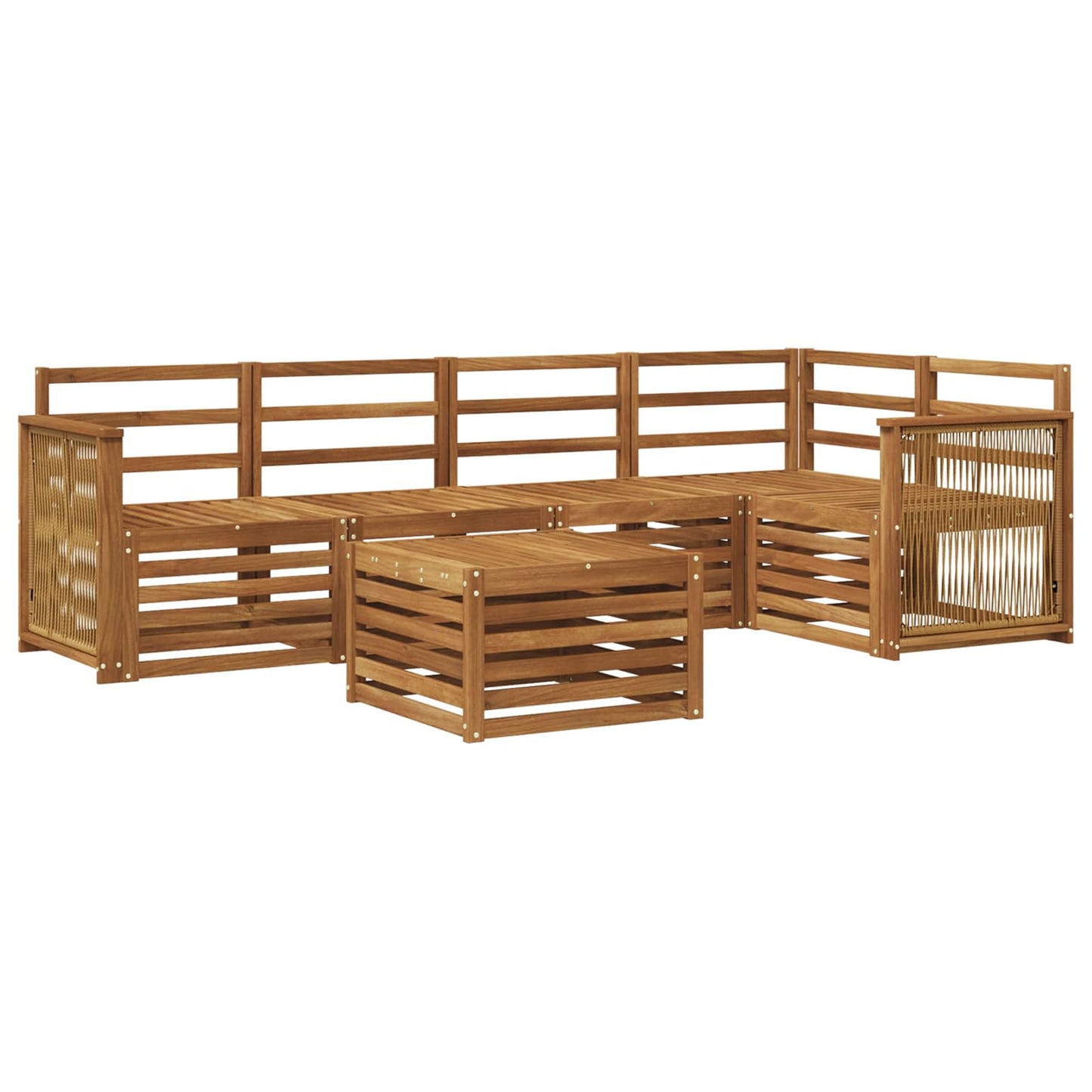 Outdoor-Sofagarnitur 5 stk. Natur Massivholz Akazie