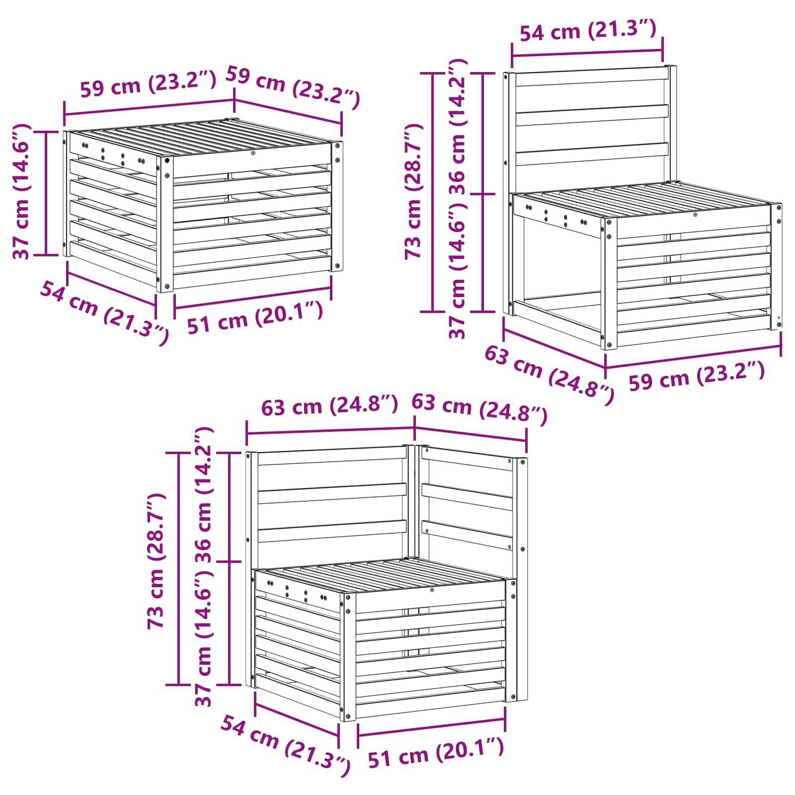 Outdoor-Sofagarnitur 5 stk. Natur Massivholz Akazie