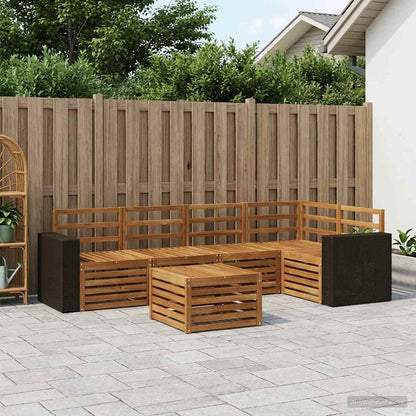 Outdoor-Sofagarnitur 6 stk. Natur Polyester