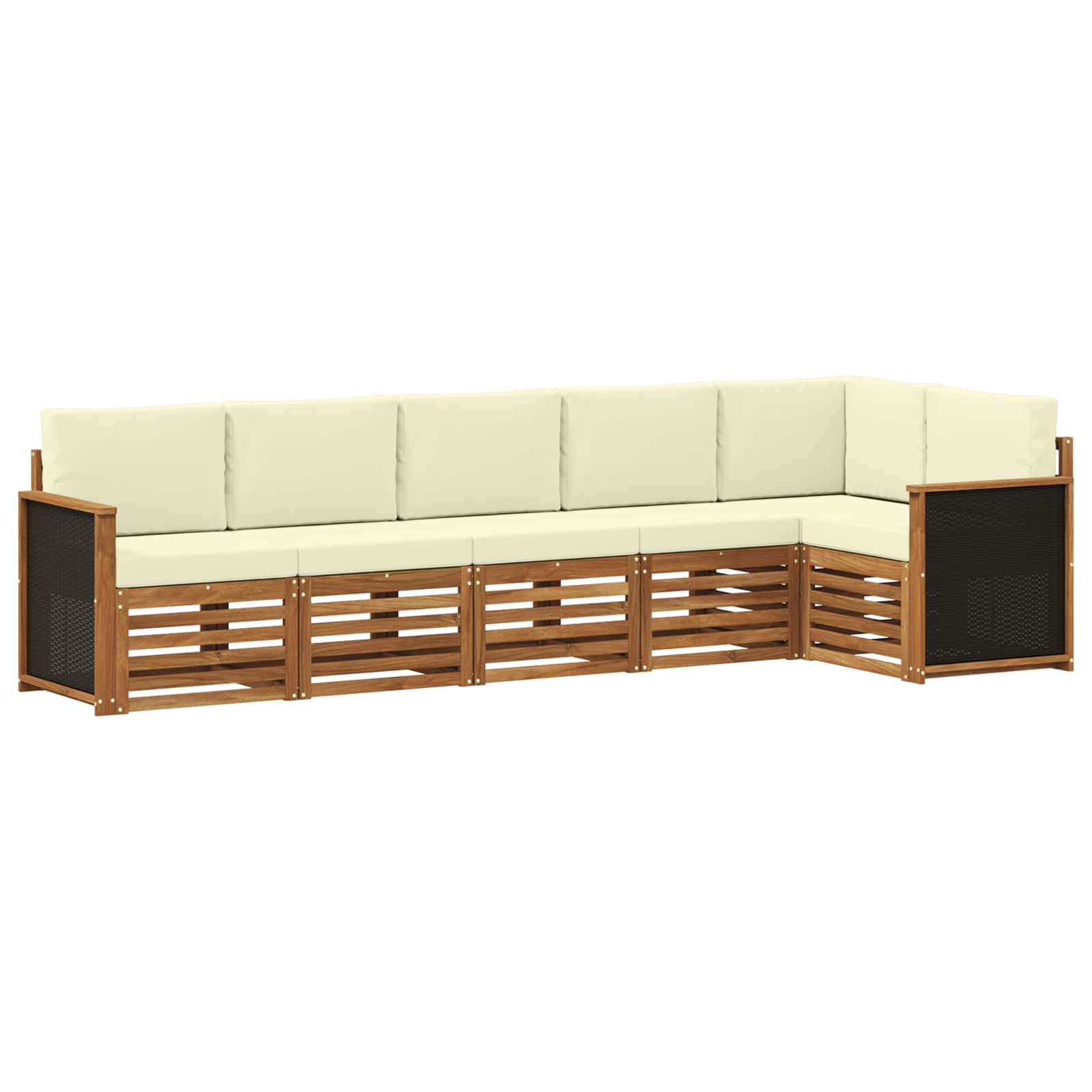 Ecksofa Set mit Kissen 5 pcs Natur und Creme