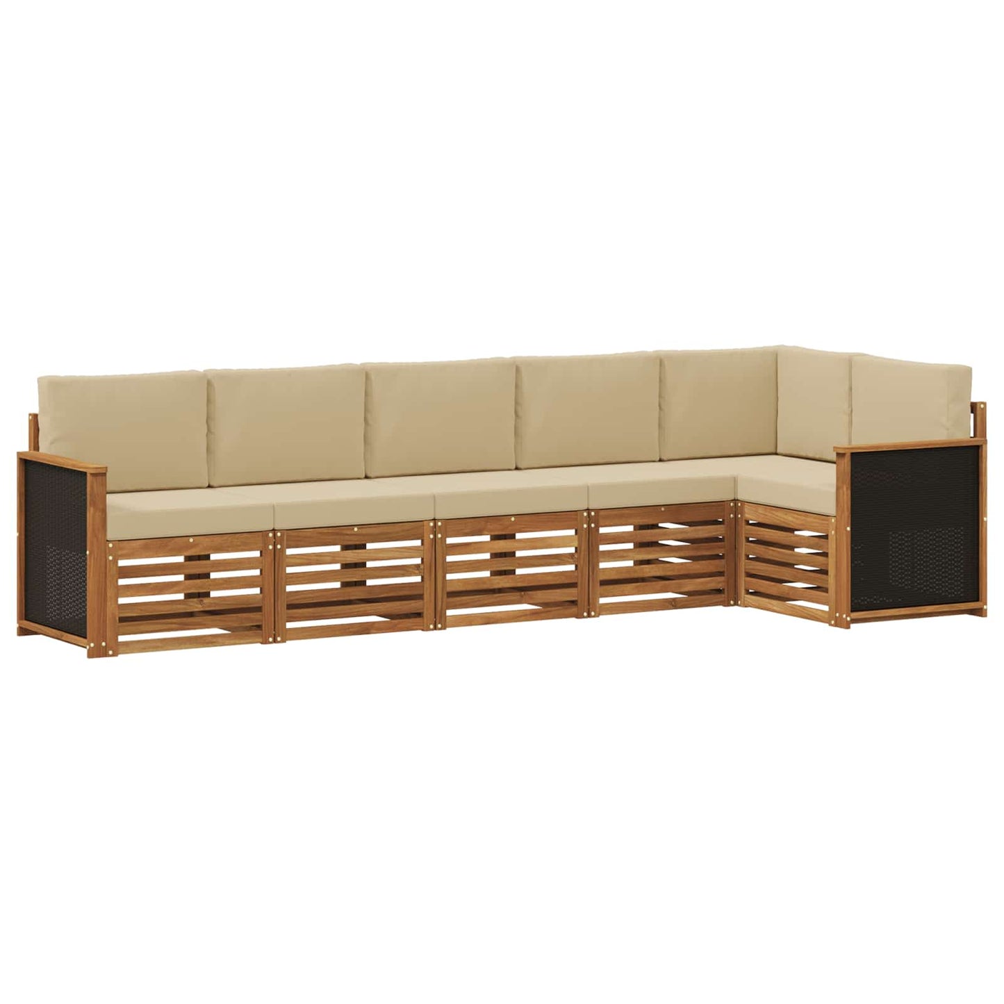 Outdoor-Sofagarnitur 5 stk. Natur
