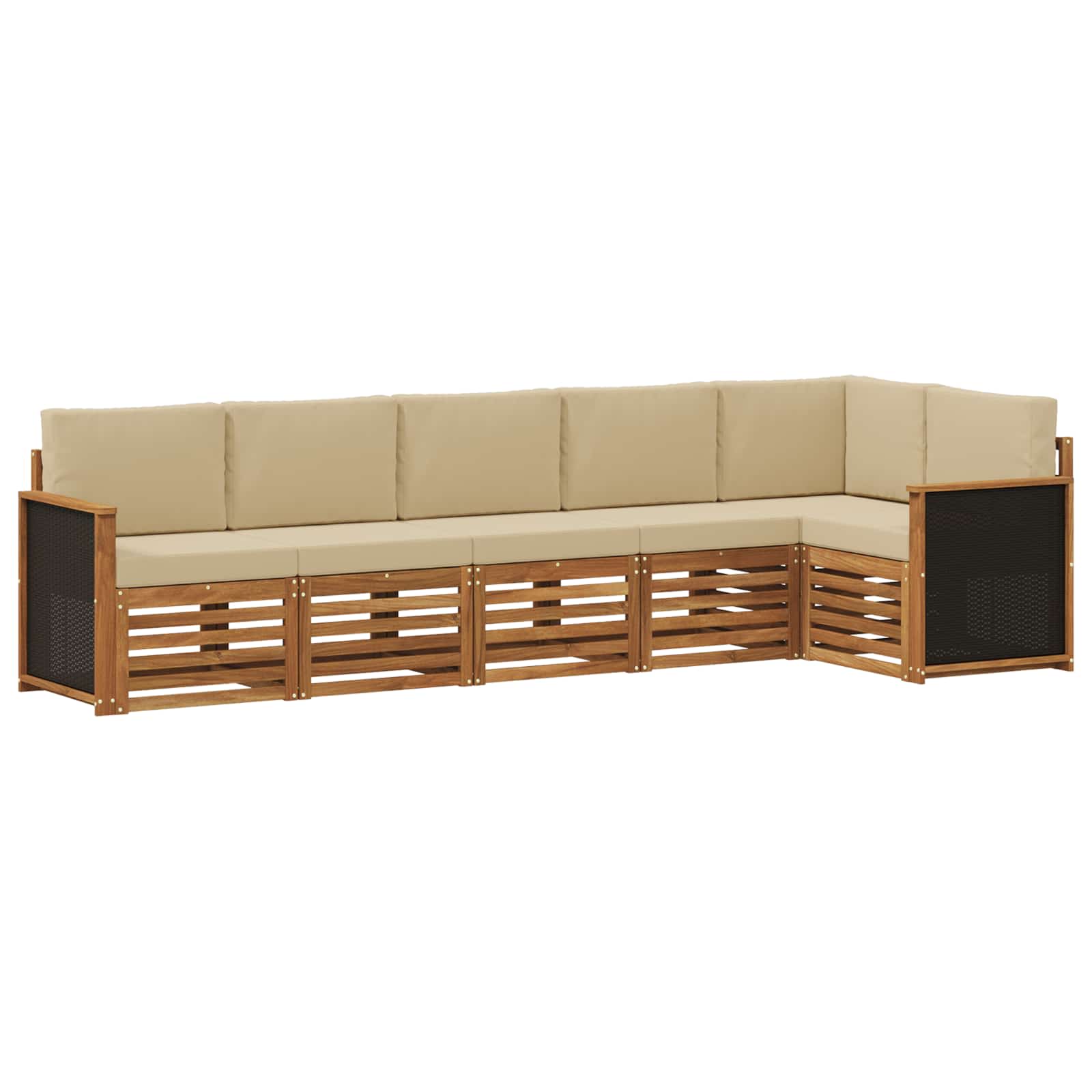Outdoor-Sofagarnitur 5 stk. Natur